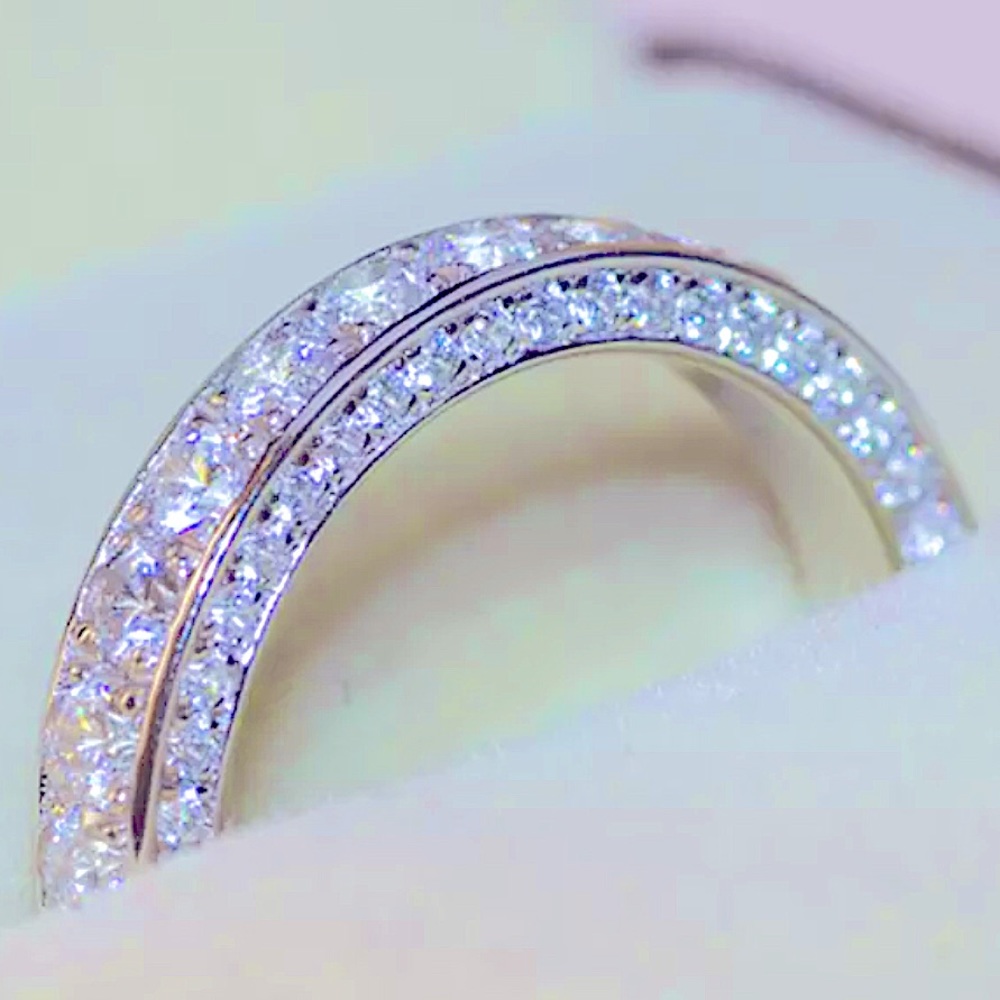 COPY - Wedding Band Ring Paved Crystal Zircon Brilliant